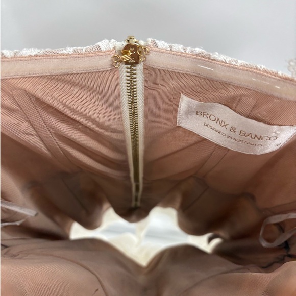 Bronx and Banco bride bridal wedding white boho Tiffany Blanc Dress Sz medium 6 - Picture 10 of 16